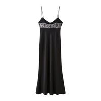 Women's Strap Dress Elegant V Neck Sequins Sleeveless Color Block Maxi Long Dress Daily main image 4