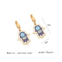 304 Stainless Steel Copper 18K Gold Plated Fashion Plating Inlay Devil's Eye Hand Of Fatima Rhinestones Bracelets Earrings Necklace main image 2