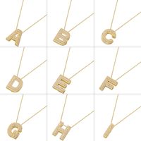 Hip-hop Exaggerated Punk Letter Copper Plating Inlay Zircon 18k Gold Plated Pendant Necklace main image 1