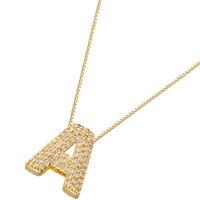 Hip-hop Exaggerated Punk Letter Copper Plating Inlay Zircon 18k Gold Plated Pendant Necklace main image 5
