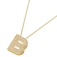Hip-hop Exaggerated Punk Letter Copper Plating Inlay Zircon 18k Gold Plated Pendant Necklace main image 6