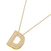 Hip-hop Exaggerated Punk Letter Copper Plating Inlay Zircon 18k Gold Plated Pendant Necklace main image 9