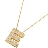 Hip-hop Exaggerated Punk Letter Copper Plating Inlay Zircon 18k Gold Plated Pendant Necklace main image 8