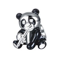Cute Vintage Style Panda Sterling Silver Handmade Plating Rhodium Plated Jewelry Accessories main image 1