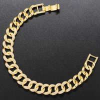 Hip-hop Punk Geometric Copper Plating Inlay Zircon 18k Gold Plated Bracelets main image 1