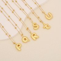 Wholesale Simple Style Letter Stainless Steel Copper Plating 18K Gold Plated Pendant Necklace main image 4