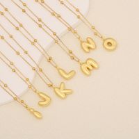 Wholesale Simple Style Letter Stainless Steel Copper Plating 18K Gold Plated Pendant Necklace main image 3
