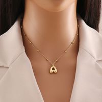 Wholesale Simple Style Letter Stainless Steel Copper Plating 18K Gold Plated Pendant Necklace sku image 1