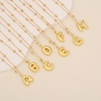 Wholesale Simple Style Letter Stainless Steel Copper Plating 18K Gold Plated Pendant Necklace main image 1