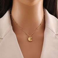 Wholesale Simple Style Letter Stainless Steel Copper Plating 18K Gold Plated Pendant Necklace sku image 5