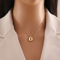 Wholesale Simple Style Letter Stainless Steel Copper Plating 18K Gold Plated Pendant Necklace sku image 4