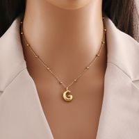 Wholesale Simple Style Letter Stainless Steel Copper Plating 18K Gold Plated Pendant Necklace sku image 7