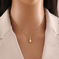Wholesale Simple Style Letter Stainless Steel Copper Plating 18K Gold Plated Pendant Necklace sku image 9