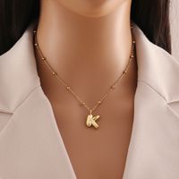 Wholesale Simple Style Letter Stainless Steel Copper Plating 18K Gold Plated Pendant Necklace sku image 11
