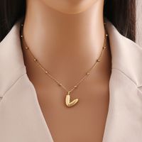 Wholesale Simple Style Letter Stainless Steel Copper Plating 18K Gold Plated Pendant Necklace sku image 19