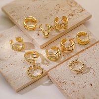 Ig Style Classic Style Geometric Copper Plating 18k Gold Plated Open Rings main image 1