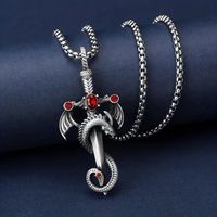 Retro Solid Color Stainless Steel Men's Pendant Necklace main image 5