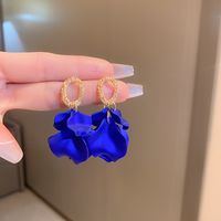 1 Pair Elegant Flower Inlay Alloy Acrylic Drop Earrings sku image 4