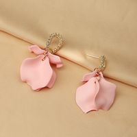 1 Pair Elegant Flower Inlay Alloy Acrylic Drop Earrings sku image 1