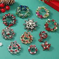 Christmas Bow Knot Bell Snowflake Alloy Plating Inlay Rhinestones Unisex Brooches 1 Piece main image 1