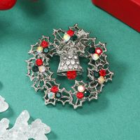 Christmas Bow Knot Bell Snowflake Alloy Plating Inlay Rhinestones Unisex Brooches 1 Piece main image 4