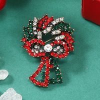 Christmas Bow Knot Bell Snowflake Alloy Plating Inlay Rhinestones Unisex Brooches 1 Piece main image 5