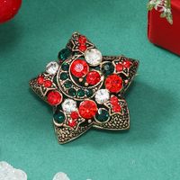 Christmas Bow Knot Bell Snowflake Alloy Plating Inlay Rhinestones Unisex Brooches 1 Piece main image 6