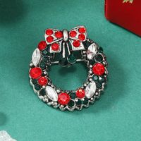 Christmas Bow Knot Bell Snowflake Alloy Plating Inlay Rhinestones Unisex Brooches 1 Piece main image 7