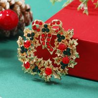 Christmas Bow Knot Bell Snowflake Alloy Plating Inlay Rhinestones Unisex Brooches 1 Piece main image 8
