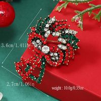 Christmas Bow Knot Bell Snowflake Alloy Plating Inlay Rhinestones Unisex Brooches 1 Piece sku image 9