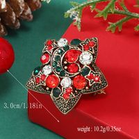 Christmas Bow Knot Bell Snowflake Alloy Plating Inlay Rhinestones Unisex Brooches 1 Piece sku image 5