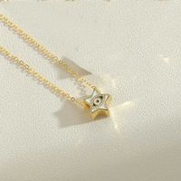 Simple Style Pentagram Devil's Eye Copper Enamel Plating 14k Gold Plated Pendant Necklace sku image 1