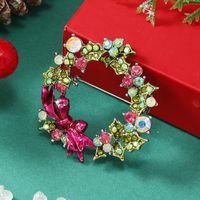 Christmas Bow Knot Bell Snowflake Alloy Plating Inlay Rhinestones Unisex Brooches 1 Piece sku image 7