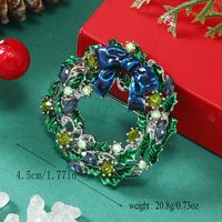 Christmas Bow Knot Bell Snowflake Alloy Plating Inlay Rhinestones Unisex Brooches 1 Piece sku image 6