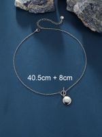 304 Stainless Steel 14K Gold Plated Simple Style Toggle Plating Round Pendant Necklace main image 2