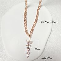 IG Style Simple Style Heart Shape Butterfly 316 Stainless Steel  Alloy Copper Plating Butterfly Inlay Rhinestones Zircon White Gold Plated Gold Plated Women's Waist Chain main image 2