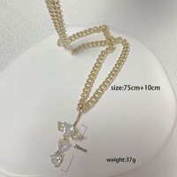 IG Style Simple Style Heart Shape Butterfly 316 Stainless Steel  Alloy Copper Plating Butterfly Inlay Rhinestones Zircon White Gold Plated Gold Plated Women's Waist Chain main image 3