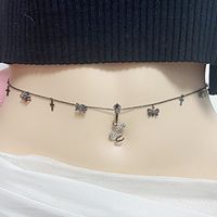 IG Style Simple Style Heart Shape Butterfly 316 Stainless Steel  Alloy Copper Plating Butterfly Inlay Rhinestones Zircon White Gold Plated Gold Plated Women's Waist Chain main image 10