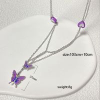 IG Style Simple Style Heart Shape Butterfly 316 Stainless Steel  Alloy Copper Plating Butterfly Inlay Rhinestones Zircon White Gold Plated Gold Plated Women's Waist Chain sku image 1