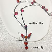 IG Style Simple Style Heart Shape Butterfly 316 Stainless Steel  Alloy Copper Plating Butterfly Inlay Rhinestones Zircon White Gold Plated Gold Plated Women's Waist Chain sku image 10