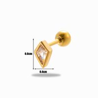 1 Piece Ear Cartilage Rings & Studs Simple Style Classic Style Rhombus 316 Stainless Steel  Copper Plating Inlay Zircon sku image 7