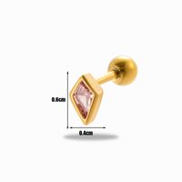 1 Piece Ear Cartilage Rings & Studs Simple Style Classic Style Rhombus 316 Stainless Steel  Copper Plating Inlay Zircon sku image 10