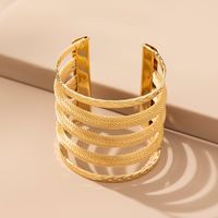 Lady Simple Style Round Alloy Hollow Out Women's Bangle sku image 3