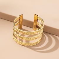 Lady Simple Style Round Alloy Hollow Out Women's Bangle main image 5