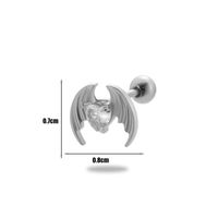 1 Piece Ear Cartilage Rings & Studs Simple Style Classic Style Heart Shape Wings Flower 316 Stainless Steel  Copper Plating Inlay Zircon sku image 12