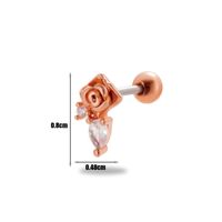 1 Piece Ear Cartilage Rings & Studs Simple Style Classic Style Heart Shape Wings Flower 316 Stainless Steel  Copper Plating Inlay Zircon sku image 23