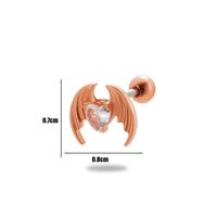 1 Piece Ear Cartilage Rings & Studs Simple Style Classic Style Heart Shape Wings Flower 316 Stainless Steel  Copper Plating Inlay Zircon sku image 24