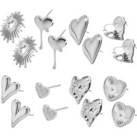 1 Pair Simple Style Heart Shape Plating Stainless Steel Ear Studs main image 2