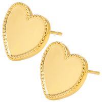 1 Pair Simple Style Heart Shape Plating Stainless Steel Ear Studs main image 4