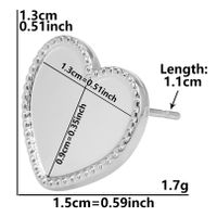 1 Pair Simple Style Heart Shape Plating Stainless Steel Ear Studs sku image 1